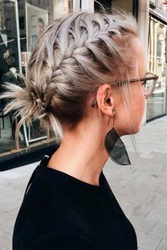 Braided Updo For Short Hair, Easy Updo Hairstyles, Peinados Fáciles Para Cabello Corto, Easy Summer Hairstyles, Braided Updo