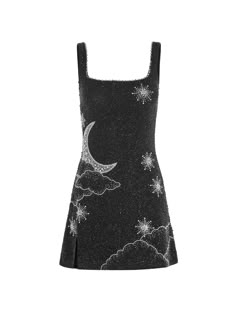 Clio Peppiat - Lucina Honestly a dream Celestial Party Dress, Taylor Swift Concert Dress, Cleo Peppiatt Dress, Midnights Dress, Black Dress Glitter, Celestial Fashion, Black Glitter Dress