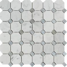 a white and grey marble mosaic tile