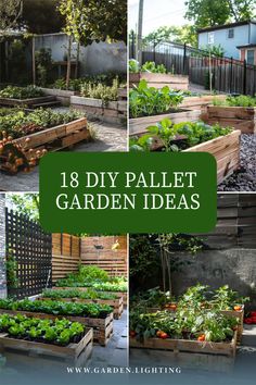 a collage of pictures of a garden with various plants and vegetables Pallet Ideas Garden, Diy Pallet Garden, Vertical Gardens, Pallet Garden, Pallets Garden, Ideas Garden