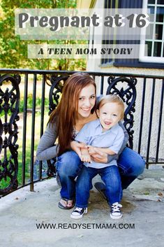 a woman holding a baby in her arms with the caption pregnant at 16, a teen mom story