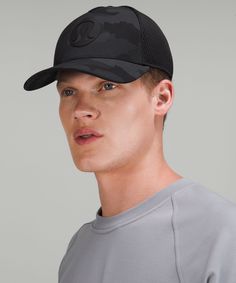 A good hat is hard to find, so we made one. With a soft, breathable mesh back, you'll want to wear this trucker hat every day of the week. Designed for On the Move. Adjustable back closure tucks into a secret garage and helps you customize your fit. 'Spot clean', 'Do not wash', 'Do not bleach', 'Do not tumble dry', 'Do not iron', 'Do not dry clean', 'Imported'. Inner front center panel: 58% Nylon, 27% Polyester, 9% Lycra elastane, 6% X-static nylon. Sweat band: 58% Nylon, 27% Polyester, 9% Lycra Sweat Band, Day Of The Week, Hard To Find, Trucker Hat, Camo, Baseball Hats, Every Day, Bleach, Garage