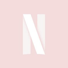 the letter n is made up of white rectangles on a pale pink background