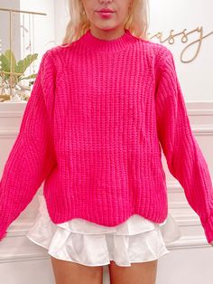 Our Sweet Scallop sweater is a hot pink fuzzy eyelash sweater with a scallop hem. This hot pink pretty is super soft , lightweight, and comfy! fit: runs true to size (model wearing a size small) content: 75% polyamide, 25% acrylic. care: hand wash cold. line dry. no bleach Trendy Pink Ribbed Sweater, Pink Stretch Ribbed Sweater, Cozy Pink Ribbed Sweater, Pink Stretch Textured Knit Sweater, Pink Ribbed Sweater For Layering, Pink Soft Knit Sweater For Layering, Trendy Pink Sweater For Layering, Chic Pink Textured Knit Sweater, Pink Chunky Knit Sweater For Layering