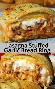 Lasagna Stuffed Garlic Bread Ring Lasagna Stuffed Garlic Bread Ring, Garlic Bread Lasagna Stuffed Crust, Spaghetti Stuffed Garlic Rolls, Spaghetti Stuffed French Bread, Garlic Bread Stuffed Lasagna, French Bread Lasagna, Garlic Bread Lasagna Stuffed Crust Dip, Lasagna Bread Boat