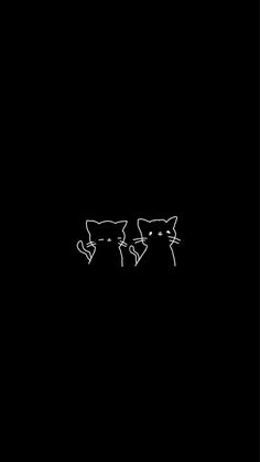 two black cats on a dark background