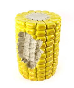 a corn cob is shown on a white background