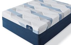 an image of a blue mattress on white background