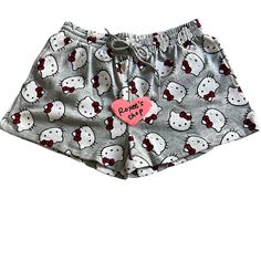 Brand New Nwot Size Large Available Hk Faces Pockets On Both Sides Drawstring Viral Tiktok Htf Design Cute Stretch Pajama Shorts, Red Casual Shorts For Pajama Party, Casual Red Shorts For Pajama Party, Casual Hello Kitty Print Bottoms For Loungewear, Cotton Hello Kitty Print Bottoms For Bedtime, Hello Kitty Pyjamas Shorts, Casual Hello Kitty Print Loungewear Bottoms, Cute Hello Kitty Print Loungewear Bottoms, Kuromi Clothes