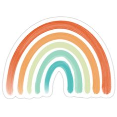 a rainbow sticker on a white background