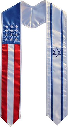 an american flag scarf with the star of david on it