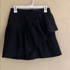 Zara Black Mini Ruffle Skirt. Brand New With Tag. Black Tiered Skirt For Work, Black Tiered Skort For Night Out, Black Tiered Skirt For Workwear, Black Skirted Bottoms For Date Night, Black Ruffled Skirt Skort For Night Out, Black Ruffled Skirt For Night Out, Black Ruffled Skirt Skort For Day Out, Black Ruffled Skort For Night Out, Elegant Black Tiered Skort