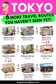 an advertisement for tokyo's 6 more travel routes you haven't seen yet