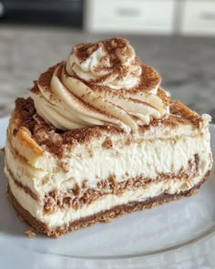 a piece of cake sitting on top of a white plate