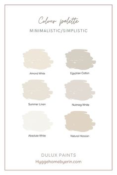 the different shades of paint that are used in this painting project, including neutrals and whites