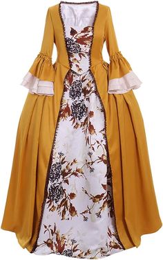 Amazon.com: This Halloween dress up as Claire Fraser from Outlander. Yellow Gown Cosplay Costume Dress from Outlander: Clothing, Shoes & Jewelry. As an Amazon associate, I earn from qualifying purchases. Maiden Costume, Indian Maxi Dress, Rococo Dress, Yellow Clothing, Yellow Gown, Black Floral Maxi Dress, Cotton Kurti Designs