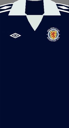 an image of a soccer jersey that is worn by the scotland team in blue and white