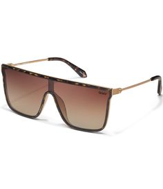 From Quay Australia&#x2C; the Unisex Nightfall Remixed Shield Polarized Sunglasses features:Combination frameShield shapeNot Rx ableStandard solid lens Non-polarizedApprox. 49mm height - 18mm nose gap - 145mm temple lengthImported. Quay Nightfall Sunglasses, Tortise Sunglasses, Fashion 2023 Summer, 2023 Summer Fashion, Quay Sunglasses, Cute Sunglasses, Quay Australia, Tortoise Sunglasses, Shield Sunglasses