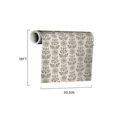 the width of a wallpaper roll with an image of flowers and leaves on it