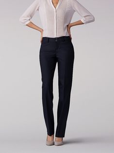 Elegant Straight Bottoms, Elegant Straight Bottoms For Business, Elegant Straight Business Bottoms, Elegant Straight Dress Pants For Business, Classic Slim Fit Straight Bottoms, Black Fitted Straight Dress Pants, Fitted Black Straight Dress Pants, Elegant Tailored Straight Bottoms, Fitted Straight Dress Pants