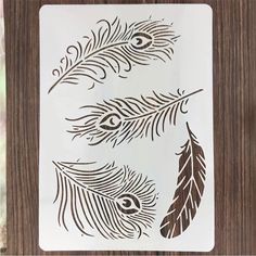 the stencils are designed to look like feathers