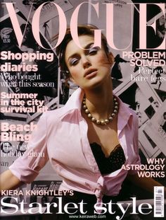 a magazine cover with a woman in a pink shirt