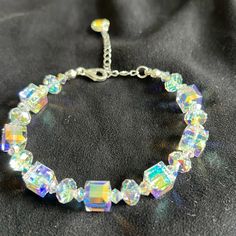 Never Worn , Adjustable Crystal Bead Jewelry, 90s Home, Swarovski Crystal Bracelet, Jewelry Crystal, Swarovski Jewelry, Crystal Bracelet, Bracelet Silver, Bead Jewelry, Crystal Bracelets