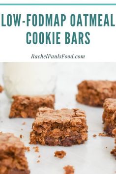 low - fodmap oatmeal cookie bars on a baking sheet