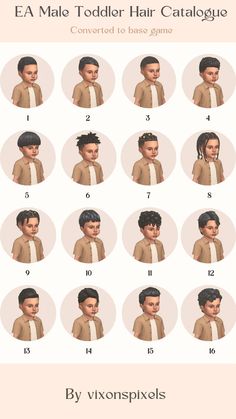 an illustrated guide to hair styles for men with different facial shapes and colors, including the head