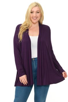 Purple Sweaters, Plus Size Pink, Cardigan Plus Size, Jersey Cardigan, Summer Cardigan, Plus Size Cardigans, Plus Size Designers, Sleeveless Dress Summer, Long Sleeve Jersey