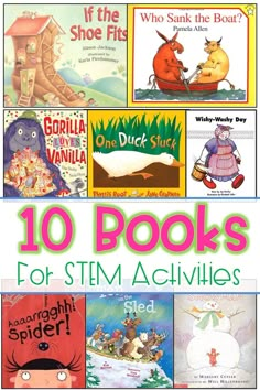 10 Books to teach about STEM in Kindergarten! Real World Problems, Stem Bins, Kindergarten Stem, Stem Books, Preschool Stem, Stem Lab