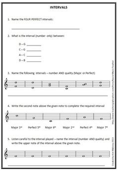 sheet music worksheet with notes and notations for the musical instruments, including