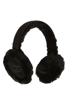 UGG® Logo Embroidered Genuine Shearling Earmuffs | Nordstrom Bisexual Outfits, Earmuffs Outfit, Cute Winter Fits, Car Things, Women's Headwear, Winter Fits, Baddie Outfits Casual, Outfit Inspo Fall, Earmuffs