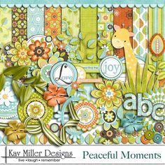 an assortment of colorful papers with flowers and animals