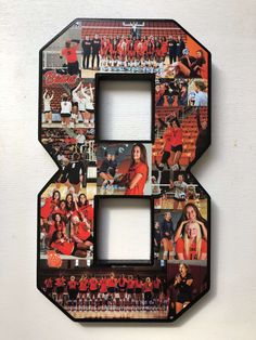 the letter b is made up of photos and letters that spell out people's names