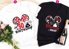 Disney 50th Birthday Shirt, Disney Birthday Shirt Ideas, Disney 50th Birthday, Birthday Shirt For Women, 50th Birthday Celebration, Disney Birthday Shirt, Birthday Tanks, Disney Birthday Party, 40th Birthday Shirts