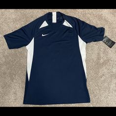 100% Polyester Dri Fit Nike Navy Sports Tops, Sporty Navy Nike Top, Nike Sporty Navy Top, Nike Navy Sports T-shirt, Nike Navy T-shirt For Sports, Nike Sports T-shirt In Navy, Fitness Fits, Swaggy Fits, Soccer Tees