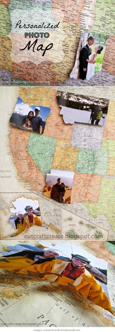 a map with pictures of people on it and the words cool photography idea written below