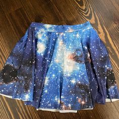 Galaxy Skirt With Elastic Waist Band Fits A Small/Medium Never Worn Galaxy Skirt, High Low Maxi Skirt, Color Block Skirt, Black Skort, Floral Pleated Skirt, Blue Mini Skirt, Band Fits, Romantic Goth, Black Maxi Skirt