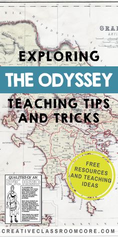 an old map with the words exploring the odyssey teaching tips and tricks