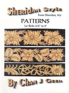 the book cover for sheridan style patterns by chan j geer