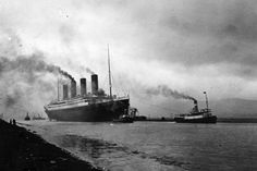 It's been 103 years since the sinking of the RMS Titanic on April 15, 1912. - The RMS 'Titanic', leaving Belfast to start her trials, pulled by tugs, shortly before her disastrous maiden voyage of April 1912. Original Titanic, Titanic Photos, Titanic Sinking, The Titanic, Irish Sea, Rms Titanic