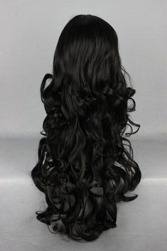 Black Cosplay Wig, Black Curly Wig, Blow Dryers, Black Cosplay, Hair Color Streaks, Wig Party, Curling Irons, Halloween Wigs, Party Hair