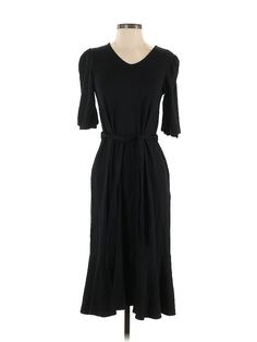 Assorted Brands Casual Dress Size: X-Small Black Dresses - used. 8% Spandex, 92% Rayon, Midi, Crew Neck, Midi/Calf Length, 3/4 Sleeve | Casual Dress: Black Dresses - Size X-Small Stretch Viscose V-neck Midi Dress, V-neck Stretch Viscose Midi Dress, Fitted Viscose Maxi Dress With V-neck, Black Fitted Viscose Dress, Fitted Black Viscose Dress, Black Viscose V-neck Dress, Black V-neck Midi Dress, Black Stretch Viscose Dress, Small Black Dress