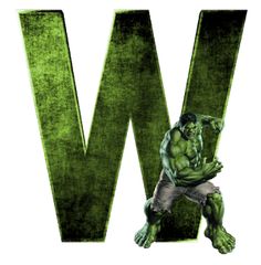 the letter w is made up of an image of the incredible hulk - man in green