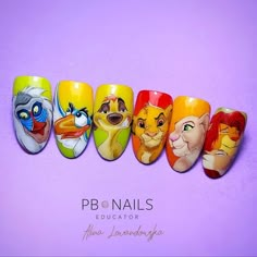 Lion King Nail Art, Lion King Nails, King Nails, Nailart Ideas, Fruit Nail, Fruit Nail Art, Animal Nail Art, Roi Lion