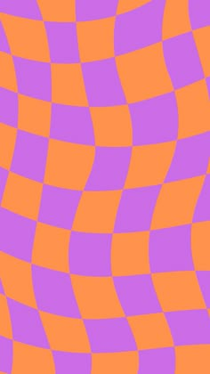 an orange and pink checkerboard pattern that looks like it is going to fall