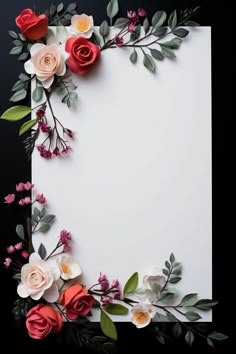 an image of flowers and leaves on a white sheet of paper with space for text