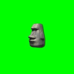 a white mask on a green screen