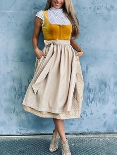 Come to Stylewe to buy Dresses at a discounted price, SPU: 1BDR66F4F8, Color: Yellow, Elasticity:Micro-Elasticity, Dress length:Mini. Octoberfest Outfits, Dirndl Dress Oktoberfest, Dress Square Neck, Dress Name, Matching Shoes, Polka Dots Fashion, Dirndl Dress, Event Dress, Summer Elegant